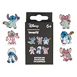 Loungefly - Disney - Stitch - Stich & Angel In Pyjamas Enamel Pin - 1 Of 6 to Collect - Styles Vary - Lilo and Stitch - Blind Box Enamel Pins - Cute Collectable Novelty Brooch - for Backpacks & Bags