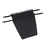 Desenda 2pcs Lady Lace Clip-on Mock Camisole Bra Insert Overlay Modesty Panels for Low Cut Tops Perfect for Covering Up No Embarresing Moments (Black)