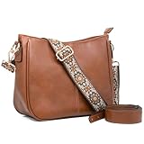 Long Keeper Crossbody Bags for Women Vegan Leather Shoulder Bag with Wide Strap Vintage Ladies Leather Hobo Handbags Crossbody Satchel Bag