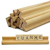 Yuanhe Scrabble Letter Tile Holders - Wooden Scrabble Rack Tray Set of 8, for Crafts and Game Stands