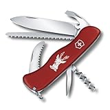 Victorinox Hunter Swiss Army Pocket Knife, Large, Multi Tool, 12 Functions, Locking Gutting Blade, Red