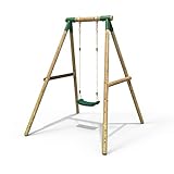 Rebo® Wooden Garden Swing Set - Solar | OutdoorToys | Kids' Outdoor Wooden Play Equipment for Gardens, Frame and Accessories Included, Weather Resistant