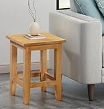 Hallowood Furniture Aston Occasional Table, Solid Wooden Small Sofa Side, Coffee, Lamp Tables for Small Spaces, Living Room or Bedroom, Light Oak Plant Stand for Hallway, Fully Assembled