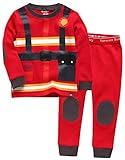Vaenait Baby Kids Toddler Long Sleeve Cotton Sleepwear Pyjamas 2pcs Set Fire Fighter 10Y/JS