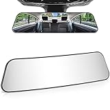 JoyTutus Rear View Mirror, Universal 12 Inch Panoramic Convex Rearview Mirror, Interior Clip-on Wide Angle Rear View Mirror to Reduce Blind Spot Effectively for Car SUV Trucks -Clear(305X75mm)