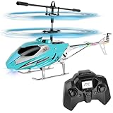 Aolso Remote Control Helicopter for Kids,RC Helicopter with LED Light,Altitude Hold & Gyro,2.4GHz Helicopters Toy with 3.5 Channel,Boys Toys,Gift for Boys Adults-Blue