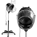 Multigot Portable Salon Hairdryer, Professional Stand Hair Dryer Hood with Adjustable Height, Timer and Temperature Control, Hairdresser Styling Salon Equipment (Black)