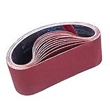 STEBRUAM Sanding Belt 75 x 533 mm, Sander Belts Set（3 Each of 80/120/150/240/400 Grains）for Belt Sander,for Grinding,Sharpening and Derusting (15 Pieces)