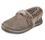 Skechers Women's Cozy Campfire - Team Toasty Low Top Slippers, Beige Dark Taupe Microfiber Suede Faux Fur Line Dktp, 5 UK