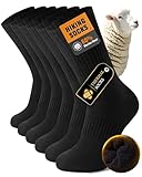 SukModen Merino Wool Socks for Men, 3 Pairs Thermal Winter Hiking Socks Thick Warm Boot Socks for Cold Weather