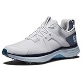 FootJoy Men's Hyperflex Golf Shoe, White/Slate/Blue, 9 UK