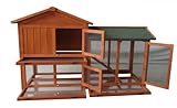 BUNNY BUSINESS The Grove Red Double Decker Rabbit/Guinea Pig Hutch and Run EXTRA DEPTH WITH FLOOR (RED GROVE, NO COVER)