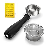 Gladwise Rancilio Silvia Bottomless Portafilter 58mm - Authentic Italian Portafilter with 3 Cup Basket. Fits Home and Commercial Espresso machines + Coffee Card