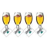 Roxley | Stella Pint Glasses X4 | Lager Beer 56 Cl Size Glass Man Cave | Made in UK + 4 Stella Beer mats