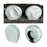JNNJ 4 Piece Tyre Protectors - Anti-UV, Weatherproof Car Wheel Covers for SUV, Motorhomes, Trucks, Caravans (Grey)