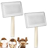 Tessco 2 Pcs Wool Carders, Hand Carders for Wool Needle Felting Brush Needle Felting Carding Brushes Tools for Craft Felt Project(Large,Gray)