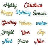 Hying Christmas Words Cutting Dies for Card Making, Xmas Greeting Words Die Cuts Happy New Year Letters Dies Stencils Embossing Template for Craft Scrapbooking DIY Photo Album Decorations