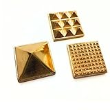 HiJet Metal Brass Golden Plated Pyramid Vastu Yantra Set of 3 Home Decor for Pooja, Antique Items God Prayer