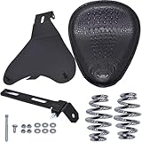 waltyotur Motorcycle PU leather Solo Seat Spring w/Seat Base Black Replacement for Honda Shadow Spirit ACE VT 1100 750 Yamaha Kawasaki Suzuki Sportster Bobber Chopper Harley-Davidson