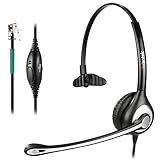 Wantek Corded Telephone Headset Mono w/Noise Canceling Mic for AVAYA Aastra Allworx Adtran Alcatel Lucent AltiGen Comdial Digium Gigaset InterTel Mitel Plantronics MiVoice Landline Deskphones(F600S1)