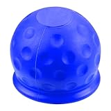 Rumyve 1-Piece Trailer Hitch Ball Cover - Abrasion-Resistant and Dust-Proof - Soft Rubber Tow Bar Cover 50mm (Blue)