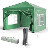 VOUNOT® 3m x 3m Pop Up Waterproof Gazebo with Sides & 4 Weight Bags & Carry Bag, Marquee Garden Party Tent Outdoor, Green