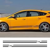 LIOUFTT 2pcs Car Side Stripe Sticker Auto Stylish Graphics Decal Vinyl Film,Fit For Ford Focus st Car Tuning Accessories