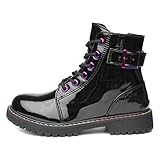 Lilley Riley Kids Black Patent Iridescent Boot - Size 2 UK - Black