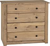 Seconique Panama 4 Drawer Chest in Natural Wax