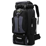Lawaia 70L Hiking Backpack Camping Large Walking Waterproof Rucksack for Men Womens Lightweight Survival Sports and Outdoors Travelling Daypack Luggage Touring Cycling Bag