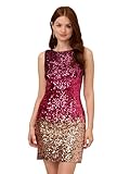 Adrianna Papell Women's Ombre Sequin Sheath Dress, Cassis, 12