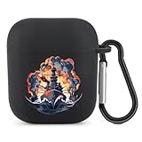 WW2 Warship Battleship Cruisers Naval Fleet Bluetooth Headset Cover Earbuds Case TPU Headphone Protective Compatible with Airpods 1/2 Black-Color