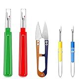 4 PCS Seam Ripper,Set Contains 2 Large Stitch Rippers,2 Small Thread Picker Tool,Scissors and Storage Box,The Sharp Stitch Ripper is Suitable for All Kinds of Sewing Jobs,Crafting, DIY