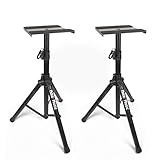 Hola! Music Speaker Stand Floor Pair - 2 Studio Tripod Monitor Stands w/Non Slip Feet, 1.25-1.8m