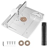 Rouwthio Router Table Insert Plate, Milling Table Insert Plate, Aluminum Alloy Wood Milling Flip Board Trimming Machine, Engraving Auxiliary Tool with Miter Gauge Table Saw Woodworking Benches