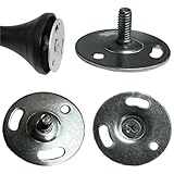 40mm Diameter Replacement Metal Screw Round Base Curtain Pole Fixing Wall Mounted Back Plate Bracket Pipe Rod Repair Connector Fix Plates Walls Mount (2 Plates Only)