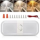 SUPAREE 12V LED Caravan Lights Interior 12V LED Lights Campervan Dimmable 12v Lights Campervan Ceiling 3 Colors with Knob Switch for RV Van Motorhome Car Boat Marine 2700K-6500K 1PC