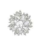 LISADORE Crystal Rhinestone Flower Brooch Flower Brooch Crystal Rhinestone Jewelry Gift for Wedding Dating Party Accessories