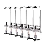CROWNSHOP 6 Bottle Optics For Home Bar Wall Mounted Bar Optics Bar Butler Drinks Stand Spirits Aluminum Alloy Optic Spirit Barware Set for Home Pub Kitchen Bar