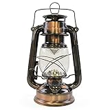 HomeLife Nebraska LED Storm Lamp with 15 Bright LED's / Carry Handle / Weatherproof Design / Variable Dimmer Settings / Energy Saving / Battery Operated - D1201CP - Copper