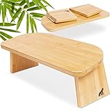 MY FAT GORILLA Ergonomic Bamboo Meditation Stool, Foldable Bamboo Bench, Yoga Seat for Deep Meditation, Comfortable Relief for Knees, Sturdy, Portable, and Long-Lasting