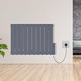 Warmehaus 1800W Electric Oil Filled Radiator 24/7 Day Timer and Thermostat Wall Mounted/Freestanding, Plug in Electric Heater Smart WiFi Low Energy Portable with Child Lock Anthracite