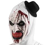 Terrifier Art the Clown Mask - Creepy Latex Mask with Full Head Scarf Scary the Killer Clown Joker Masks for Halloween Cosplay Costume Props