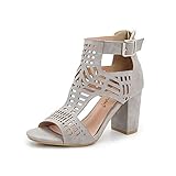 Gladiator Sandals for Women Summer Peep Toe High Heels Shoes Sandals Ladies Block Heel Ankle Boots (Grey, 6 UK)