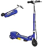 HOMCOM Kids Folding Electric Bike, Children E Scooter, Ride on Toy, 120W Adjustable Height PU Wheels, Suitable for 7 to 14 yrs - Blue