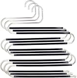 Trouser Hanger, 3 Pack Hangers Space Saving S-Type Clothes Pants Non-Slip Closet Organizer for Scarfs Jeans Trousers Towels