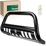 YHTAUTO 2.5" Bull Bar Push Bar with Skid Plate Light Mount Fit Toyota Models, 4Runner 2003-2009 V6 4.0L V8 4.7L, Alloy Steel Brush Guard for Truck Front Bumper Off Road Accessories