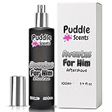 Aventos For Him Aftershave Spray - 100ml Parfum in Frosted Black Glass Bottle - Aftershave Scent - Branded Gift Box - Vegan Friendly - Puddle of Wax - Made in the UK