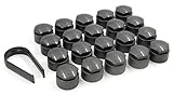Partsdealers Round Type Wheel nut covers for Audi A1, A3, A4, A5, A6, A7, A8, TT, Q3, Q5, Q7 Mk2, Q8 17mm (Dark Grey (OEM color) AS ORIGINAL