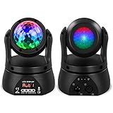 UKing Disco Ball Light, Mini Moving Head Party Light 15 Channel dmx512 Control, LED 4 in 1 Sound Activated for Halloween ChristmasIndoor Outdoor Party Club Bar Birthday Live Show (1 pcs)